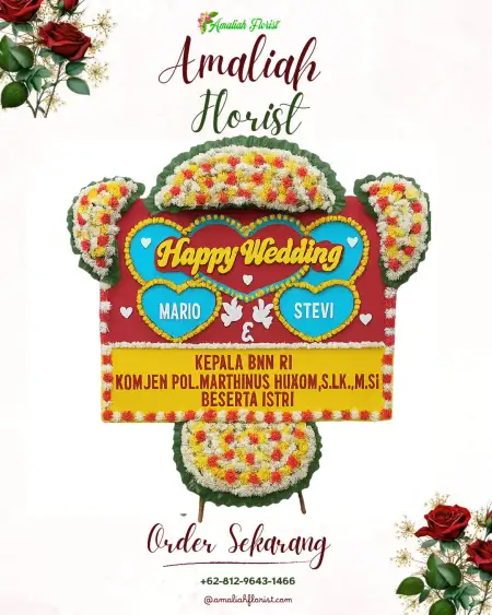 Papan Bunga Pernikahan Sedarat